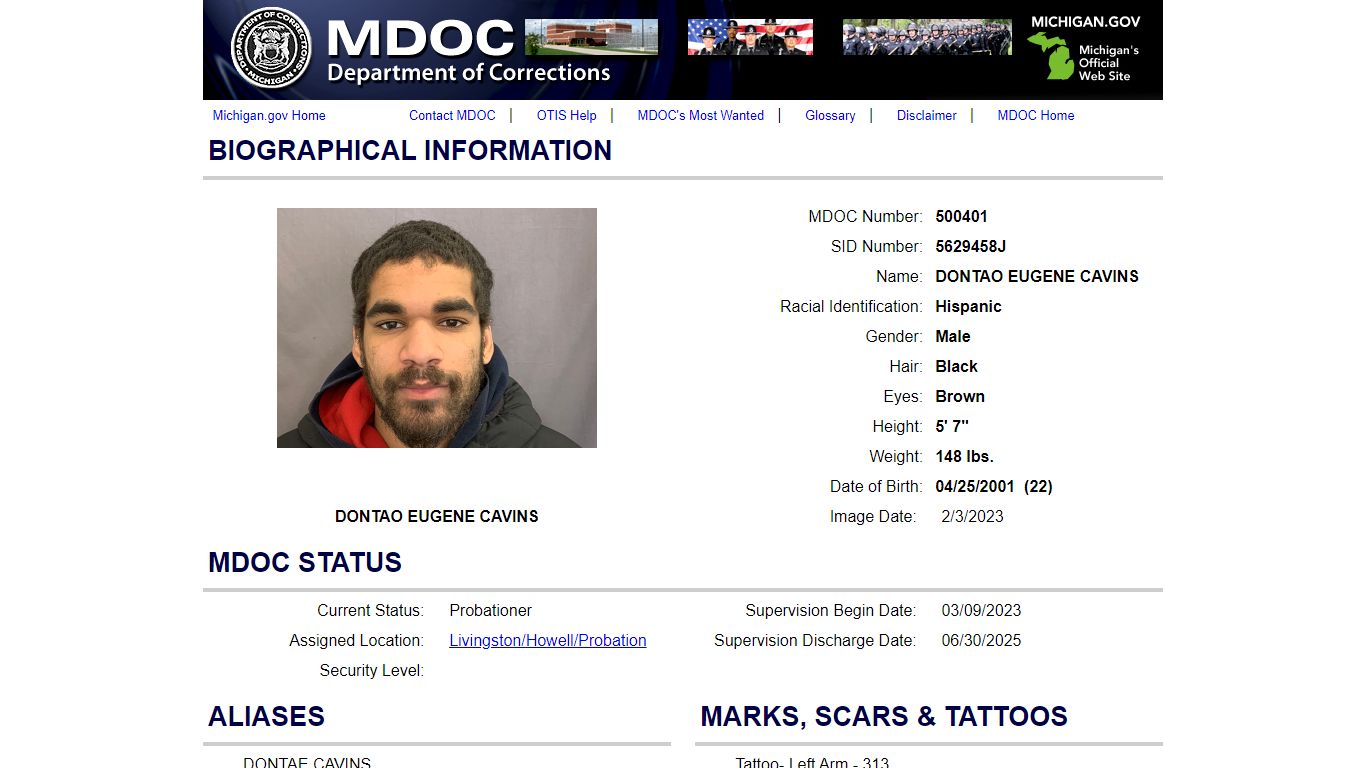Offender Tracking Information System (OTIS) - Offender Profile