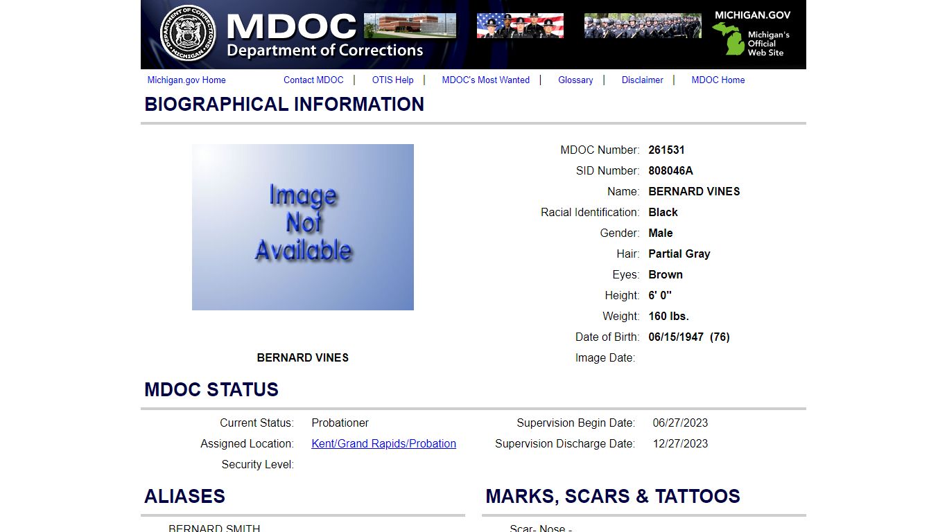Offender Tracking Information System (OTIS) - Offender Profile